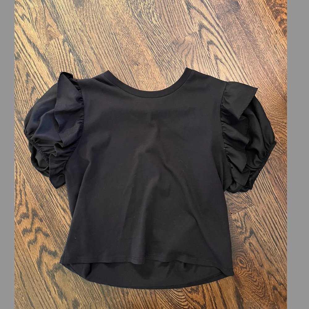 Zara Black Puff Sleeve Top